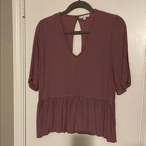 On The Road Pink Peplum Blouse